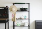 black storage shelf