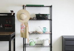 black storage shelf