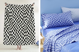 Checkered Bedding Deals: $10 Throw and $12 6-Piece Sheet Set at Walmart card image