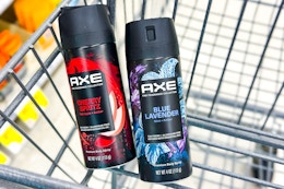 2 axe body sprays in a cart
