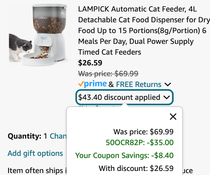 Automatic Cat Food Feeder