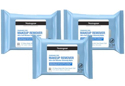 3 Neutrogena Makeup Wipe Packs