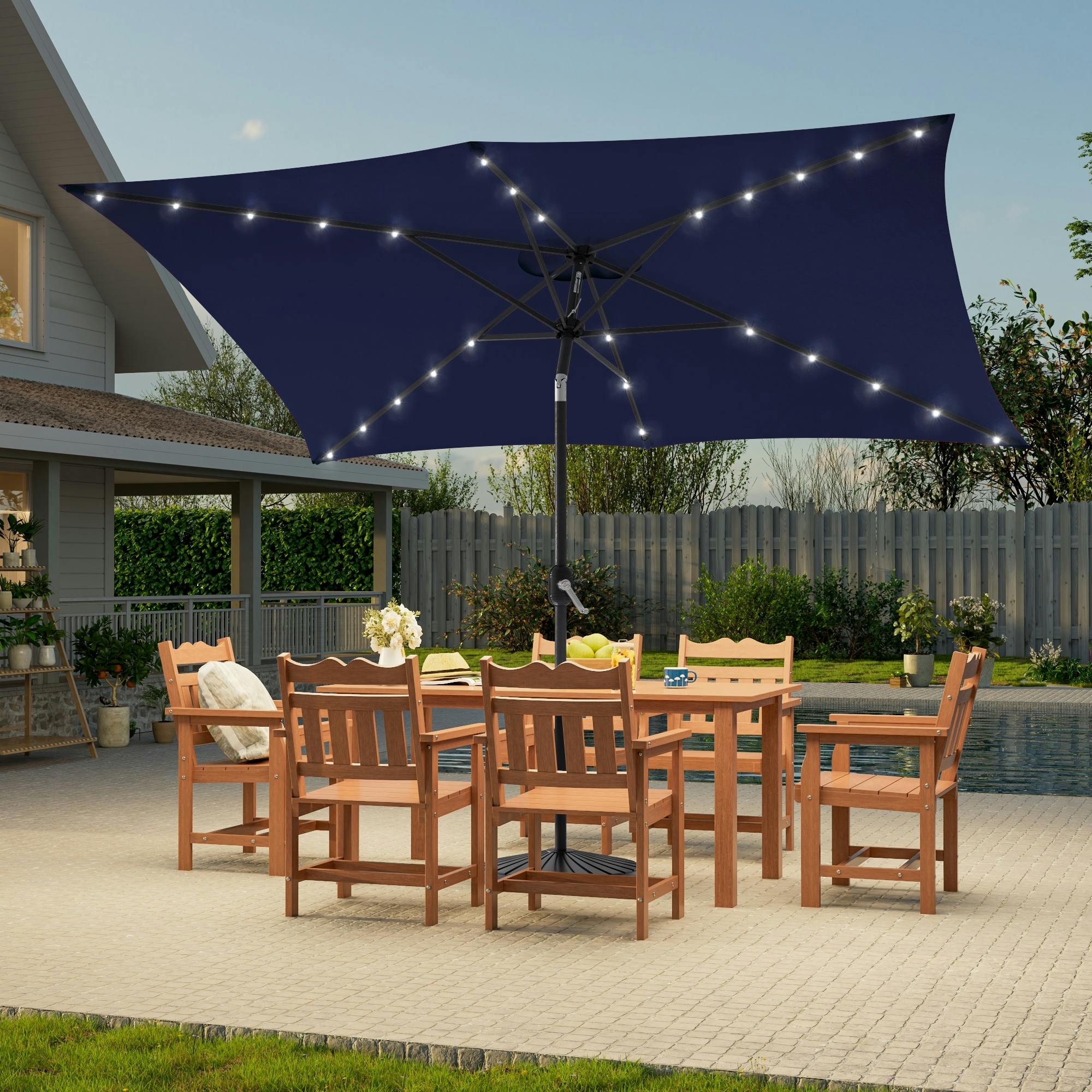 10-ft Patio Umbrella with Lights