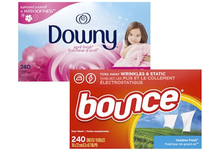 1 Downy + 1 Bounce Dryer Sheets