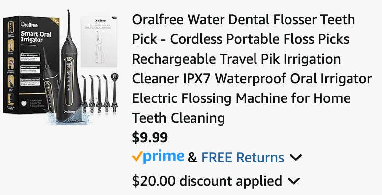 Oralfree Water Dental Flosser Teeth Pick