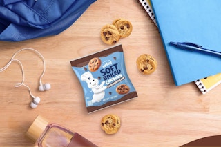 Pillsbury Chocolate Chip Mini Cookies on a school desk