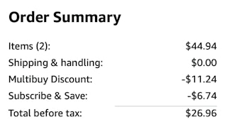 Degree deodorant spray Amazon receipt