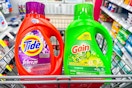 gain and tide laundry detergent in a cart
