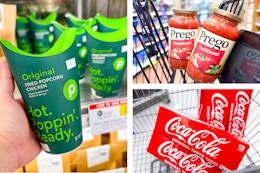 chicken pasta sauce soda collage