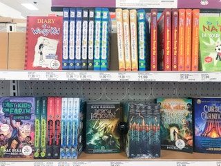 diary of a wimpy kid books on a target shelf