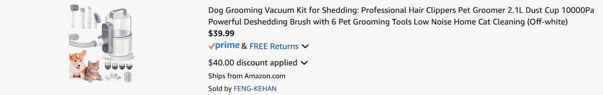 Amazon Dog Grooming Vacuum Kit 2025