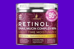 Retinol Face Moisturizer With Snail Mucin, as Low as $8.49 on Amazon card image