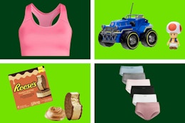 Women's sports bra, Mario RC Toy, Reese's Ice Cream Sandwiches & Reebok Women's Underwear