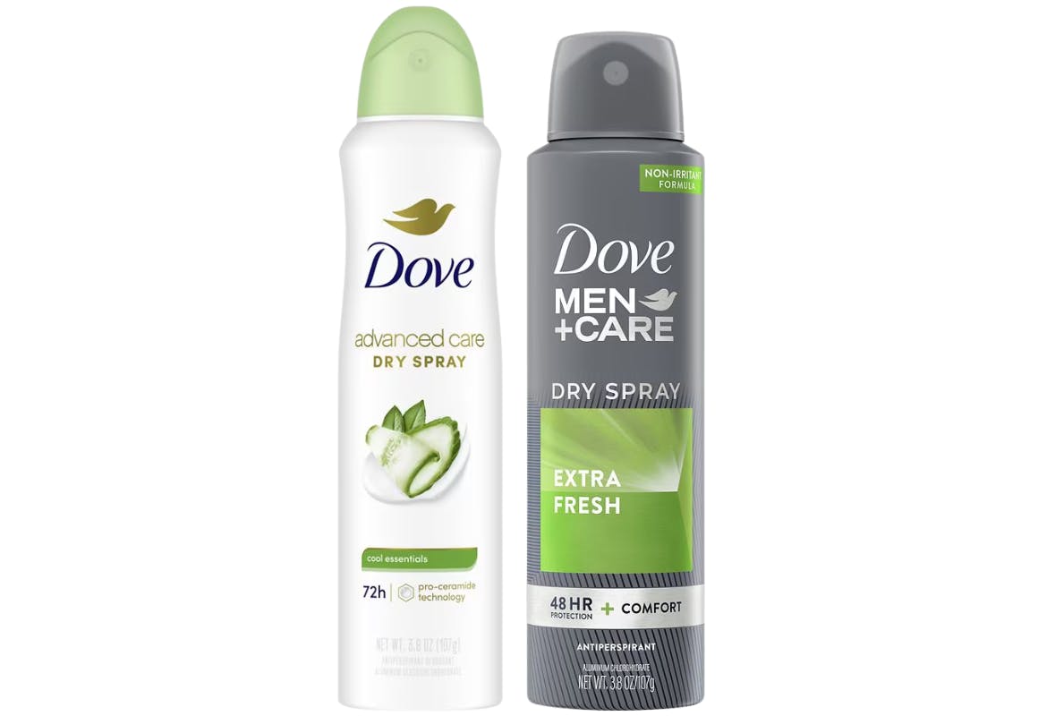 2 Dove Dry Sprays