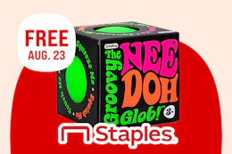 Free Needoh at staples aug. 23 red a cream graphic