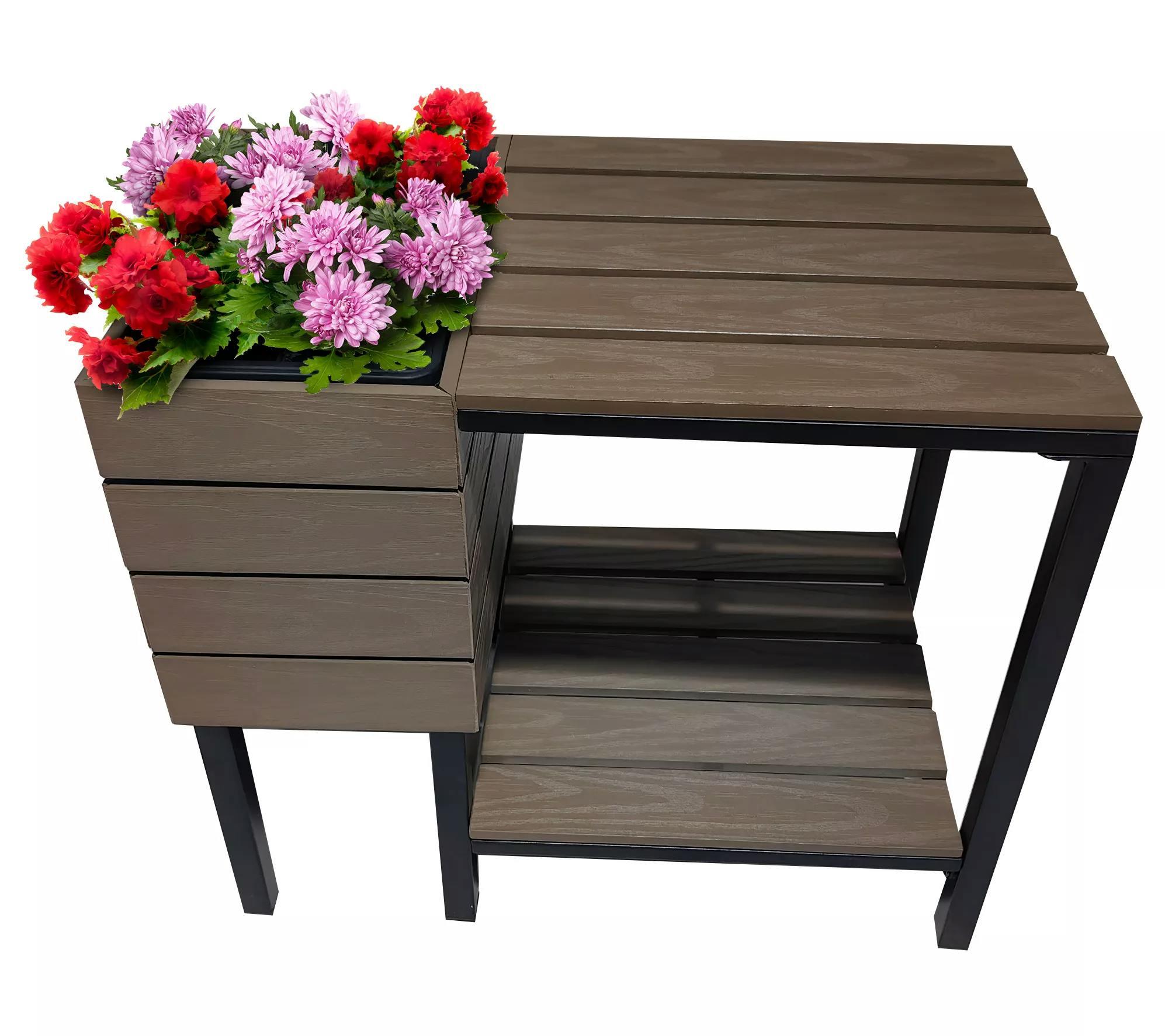 Outdoor Side Table with Planter