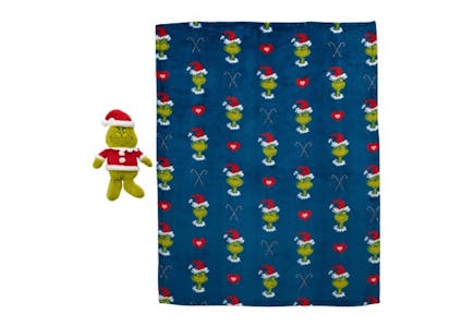 The Grinch Pillow and Blanket Set