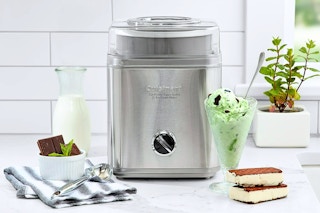 Lifestyle image of the Cuisinart Pure Indulgence Frozen Treat Maker on  kitchen countertop 