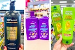 collage image of tresemme, aussie, and garnier shampoo
