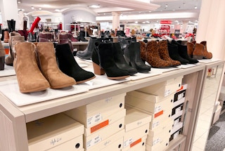 a row of women's booties