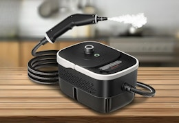 black steam cleaner