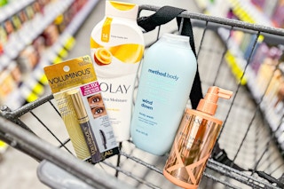 shopping cart with l'oreal, olay, nexxus, and method products