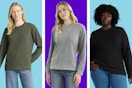 green, gray, and black women's sweatshirts