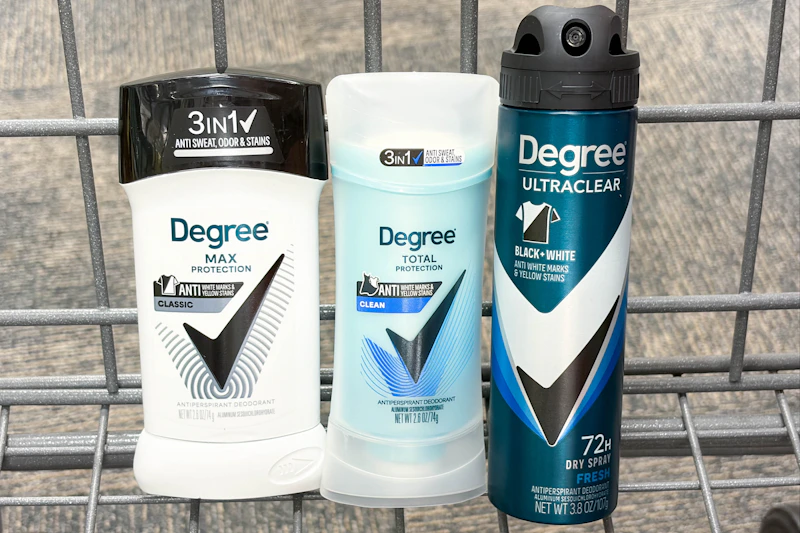 Degree deodorants in a shopping cart