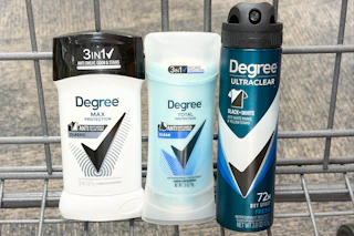 Degree deodorants in a shopping cart