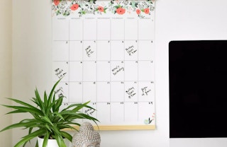 a dry erase calendar