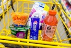 dollar general groceries in a shopping cart