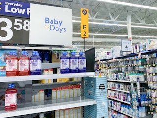 A sign for Walmart Baby Days