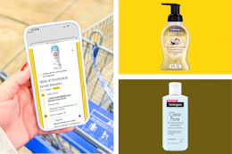 collage with a 1-clip coupon, softsoap hand soap, and neutrogena toner