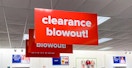 a clearance blowout sign at belk