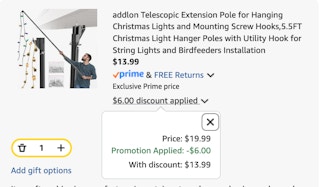 extension pole Amazon receipt