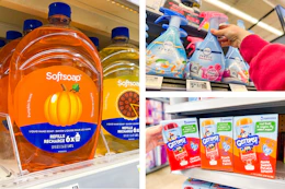 softsoap, febreze, and gerber side by side walmart cash