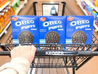 post oreo puffs cereal in shopping cart
