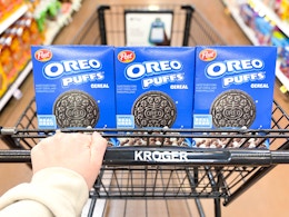 post oreo puffs cereal in shopping cart