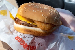 burger king hamburger with onion rings