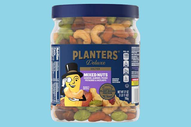 Planters Deluxe Mixed Nuts, as Low as $10.51 on Amazon card image