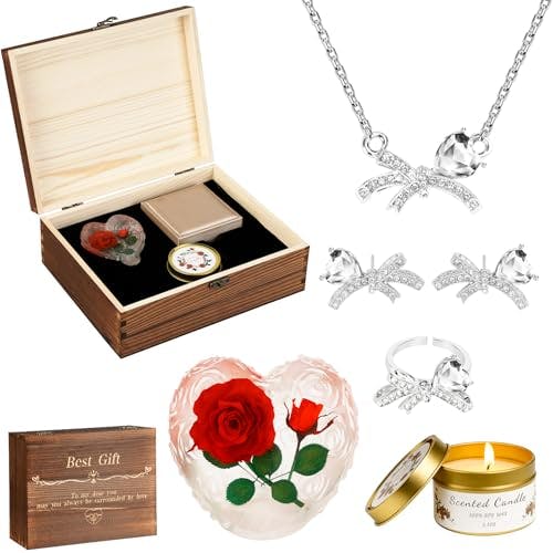 Preserved Rose & Jewelry Gift Set