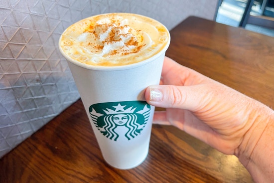 A Spiced Latte in a starbucks up.