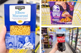 dollar general clover valley, taco bell, coca-cola 3-photo collage