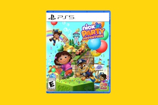 a ps5 game on a yellow background