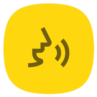 Speaking or Speech Icon - YellowBrown on Yellow