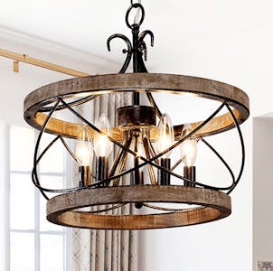 Distressed Wood Chandelier