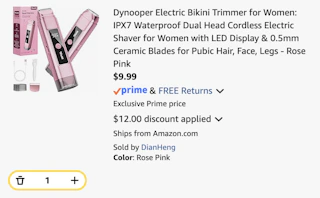 bikini trimmer Amazon receipt