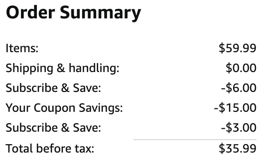 an amazon order summary ending in $35.99