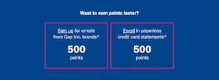Old Navy points info graphic