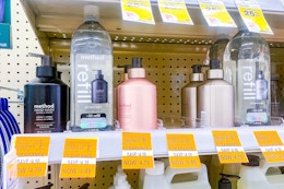 method gel hand wash and refills on a shelf at walgreens